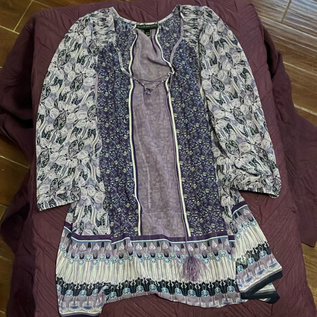 Purple Patterned Blouse